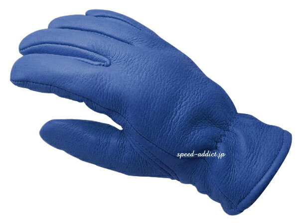 CHURCHILL GLOVE（チャーチルグローブ）ELECTRIC BLUE エレクトリックブルー裏地なし裏地無し鹿革鹿皮ディアスキン本革本皮防風防雨防春用夏用春夏用耐風耐雨定番バイク用手袋レザーグローブアメリカ製usa製シンプル男性用メンズ男女兼用