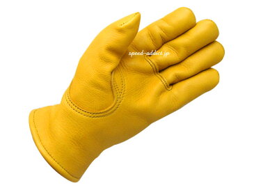 CHURCHILL GLOVE(チャーチルグローブ)GOLD 金色ゴールド黄色イエロー裏地なし裏地無し鹿革鹿皮ディアスキン本革本皮防風防雨防春用夏用春夏用秋用耐風耐雨定番バイク用手袋レザーグローブアメリカ製usa製シンプル男性用メンズ男女兼用