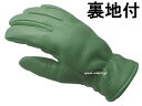 CHURCHILL GLOVE 裏地付（チャーチルグローブ裏地付）GREEN 緑グリーンthinsulateシンサレート100g裏地あり裏地有り裏地付鹿革鹿皮ディアスキン本革本皮防風防雨防寒冷地仕様秋用冬用耐風耐雨定番バイク用レザーグローブアメリカ製usa製