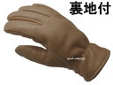 CHURCHILL GLOVE 裏地付（チャーチルグローブ裏地付）WALNUT ウォルナットウォールナット茶色ブラウンthinsulateシンサレート100g裏地あり裏地有り裏地付鹿革鹿皮ディアスキン本革本皮防風防雨防寒冷地仕様秋用冬用耐風耐雨定番バイク用