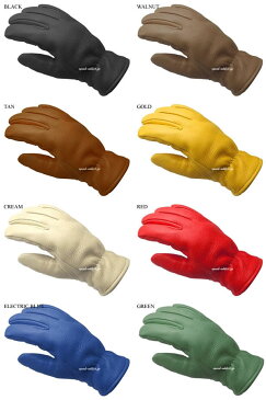 CHURCHILL GLOVE 裏地付(チャーチルグローブ裏地付)ELECTRIC BLUE ブルー青色ディアスキンスクーター自動二輪カフェレーサーrockersロッカーズcaferacerプレーン手袋レザー皮アメリカ製防寒防風ワーキング保温保護プロテクター快適レース定番