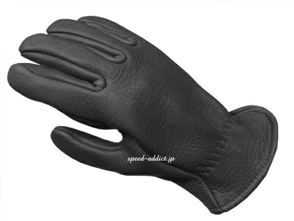 楽天SPEED ADDICT 楽天市場店SULLIVAN GLOVE（サリバングローブ）ELK ROPER BLACK 黒ブラック裏地なし裏地無しヘラ鹿革鹿皮エルクレザー本革本皮春用夏用春夏用秋用定番バイク用手袋レザーグローブアメリカ製usa製シンプル男性用メンズ男女兼用ユニセックス女性用