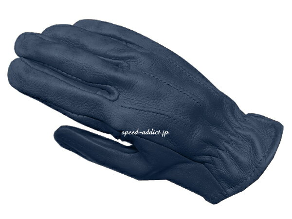 SULLIVAN GLOVE サリバングローブ SHORTY VINTAGE NAVY 紺ネイビー青ブルー裏地なし裏地無し鹿革鹿皮ディアスキン本革本皮春用夏用春夏用秋用定番バイク用手袋レザーグローブアメリカ製usa製シ…