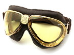 【楽天1位獲得】nannini TT GOGGLE（ナンニーニTTゴーグル）BROWN/GOLD × ANTI FOG YELLOW ブラウン ゴールド ティアドロップ オープンカー 英国車 英車 ブリティッシュ トラッド オートバイ レトロ ツーリング くもり止め アンチフォグ