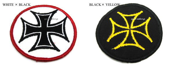 70's VINTAGE IRON CROSS WAPPEN（70sビンテージアイアンクロスワッペン）WHITE × BLACK 【海外直輸入新古品】卍マンジ鉤十字架ナチスハーケンクロイツホットロッドエドロスラットフィンクヴォンダッチウエストコーストチョッパーズ刺繍
