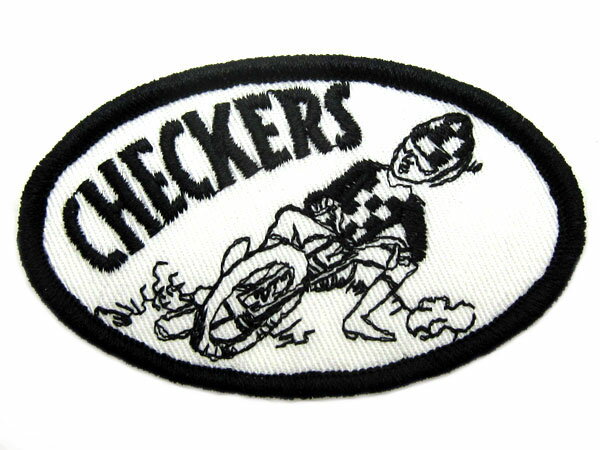 CHECKERS WAPPEN（チェッカーズワッペン） checker flagチェッカーフラッグ刺繍オフロードバイクオフ車ダートレースダートトラッカーフラットトラックレーシングvmxエンデューロトレールスクランブラー2ストブルタコエルシノアMT125ftr