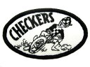 CHECKERS WAPPEN（チェッカーズワッペン） checker flagチェッカーフラッグ刺繍オフロードバイクオフ車ダートレースダートトラッカーフラットトラックレーシングvmxエンデューロトレールスクランブラー2ストブルタコエルシノアMT125ftr