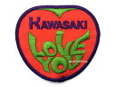 70 039 s VINTAGE KAWASAKI I LOVE YOU WAPPEN（70sビンテージカワサキI LOVE YOUワッペン）ORANGE × GREEN 【海外直輸入新古品】当時物usa製ゼッツーニンジャninja250エストレヤエリミネーターksr50ksr80ksr110kx60kx80kx85rninja250kl250