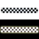 CHECKER リフレクター Sticker（チェッカー再帰反射ステッカー） チェッカーフラッグ チェック チェッカーライン 白黒 反射材 反射板 反射テープ シール カフェレーサー 自転車 車 buco enduro リアボックス カスタム 夜間 高輝度 安全