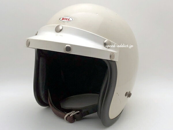 VINTAGE BELL 520 VISOR（ビンテージベル520バイザー）WHITE 【海外直輸入中古品】白ホワイト500-tx500txr-trtsuper magnumスーパーマグナムshortyショーティー銀ベルスター120star120ビンテージヘルメット初期型toptex60s70s80sシェル 3