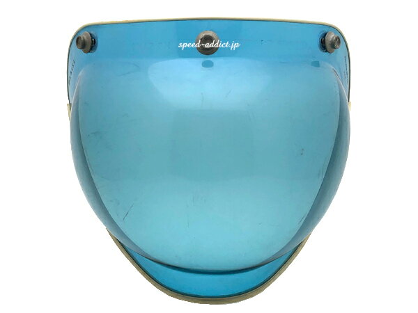 70's VINTAGE TRIM BUBBLE SHIELD（70sビンテージトリムバブルシールド）BLUE 【海外直輸入中古品】ブルー スクリーンガード フェイスシールド 保護 防風 防寒 防雨 3スナップ uvカット 3点ホック ジェットヘルメット ハーフヘルメット