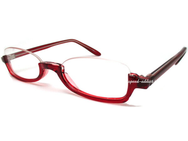 UNDER RIM NARROW SUNGLASS（アンダーリムナローサングラス）RED × CLEAR レッド赤色伊達眼鏡めがねメガネコスプレイヤー衣装アニメイベントライブパーティー撮影会コミケ小道具アイテム流行アニメマンガキャラ