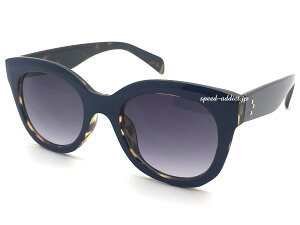 FOX SUNGLASS（フォックスサングラス）NAVY/べっ甲 × SMOKE HALF ネイビー紺鼈甲スモークハーフ伊達メガネ眼鏡めがねダテ定番トレンドuv紫外線カットマリリンモンロー妖艶フィット花粉症男女兼用クラシック小悪魔