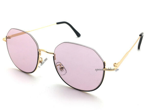 UNDER RIM SUNGLASS（アンダーリムサングラス）GOLD/BLACK × PINK ゴールド金ブラックピンクレンズカラーレンズ眼鏡メガネめがね下縁フレームハーフリム逆ナイロール小顔効果個性的小顔効果男女兼用uv紫外線カット