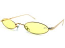 METAL NARROW OVAL SUNGLASS（メタルナローオーバルサングラス）GOLD × YELLOW ゴールド金イエロー黄色カラーレンズ伊達眼鏡メガネめがねメタルフレーム細長横長シェイプ紫外線カットメンズレディースプチプラ