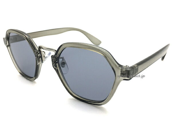 METAL BRIDGE HEXAGON SUNGLASS（メタルブリッジヘキサゴンサングラス）CLEAR SMOKE × LIGHT SMOKE クリアライトスモークレンズ薄色レンズ六角形型フレームシェイプ個性的多角形クールuv紫外線カット流行トレンドメンズレディース