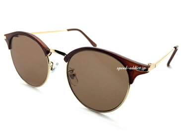 CLASSIC BOSTON SIRMONT BROW SUNGLASS（クラシックボストンサーモントブロウサングラス）BROWN/GOLD × LIGHT BROWN ブラウンゴールドブリッジカラーレンズuvカットエレガントだてめがねレディースメンズ大人レトロクラシカル可愛い