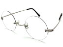 TWO POINT RIMLESS 丸眼鏡 for JAPANESE（ツーポイントリムレスラウンドサングラスforジャパニーズ）SILVER × CLEAR シルバー銀色クリアカジュアルレトロ大人かわいい可愛いカワイイメンズレディース知的ベーシックuvカット紫外線カット