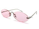 FLAT LENS OVAL SUNGLASS（フラットレンズオーバルサングラス）SILVER × PINK シルバーピンク赤カジュアルレトロ大人かわいい可愛いカワイイメンズレディースすっきり小顔シャープベーシックオーバルシェイプオーバル型フレーム細長横長