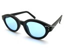 強化 BOSTON SUNGLASS（強化ボストンサングラス）艶消しBLACK × LIGHT BLUE マットブラック黒ぶち黒縁セルフレームカラーレンズライトブルー伊達眼鏡ダテメガネだてめがねアイウェアボスリントンツーリングサイクリングバイカーシェード