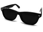 強化 WELLINGTON SUNGLASS（強化ウェリントンサングラス）BLACK × SMOKE 黒縁黒ぶちフレームバイカーシェードbikershadeスモークレンズ伊達メガネ伊達眼鏡伊達めがねダテメガネだてめがね定番トレンド流行uvカット