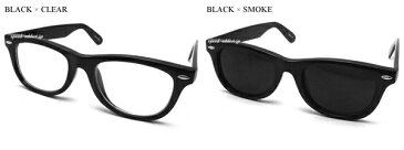 強化 WELLINGTON SUNGLASS（強化ウェリントンサングラス）BLACK × CLEAR 黒縁黒ぶちフレームバイカーシェードbikershade伊達メガネ伊達眼鏡伊達めがねダテメガネだてめがね定番トレンド流行uvメンズレディース