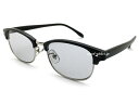 NARROW SIRMONT BROW SUNGLASS（ナローサーモントブロウサングラス）BLACK/SILVER × LIGHT SMOKE 黒縁メガネ眼鏡セルフレーム薄い色uvカット紫外線カットハーフリムグレーレンズ男女兼用昭和レトロ知的クラシカルコンビネーション