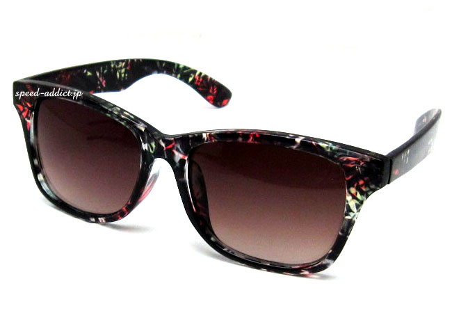 柄 WELLINGTON SUNGLASS（柄ウェリントンサングラス）BLACK柄 × BROWN 