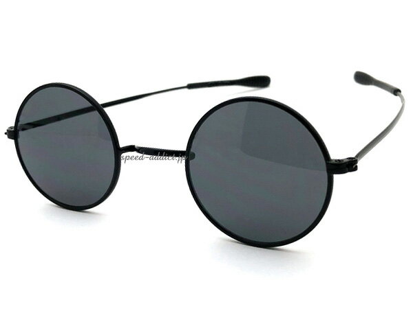 NOSE PADLESS METAL 丸眼鏡 SUNGLASS（ノーズパッドレスメタルラウンドサングラス）BLACK × SMOKE ブラック黒ぶち黒縁めがねスモークカラーレンズセルフレームアイウエア丸メガネ丸めがね小さい定番シンプル軽量小顔鼻パッドなし度なし