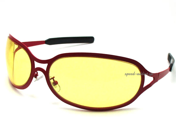 METAL OVAL SUNGLASS（メタルオーバルサングラス）艶消しRED × YELLOW 赤レッドフレーム黄色イエローレンズlenny kravitzレニークラビッツhideモデルx japanヒデhydeメタルフレームビッググフレームオーバルフレームハリウッド女優90s