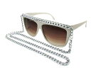 CHAIN SUNGLASS（チェーンサングラス）WHITE × BROWN HALF ゴールドチェーンホワイト白色ブラウン茶色水着ダンサーダンスネックレスストリートダンスPoleレゲエreggaeゴーゴーGOGOダンサーワイルドミュージシャン