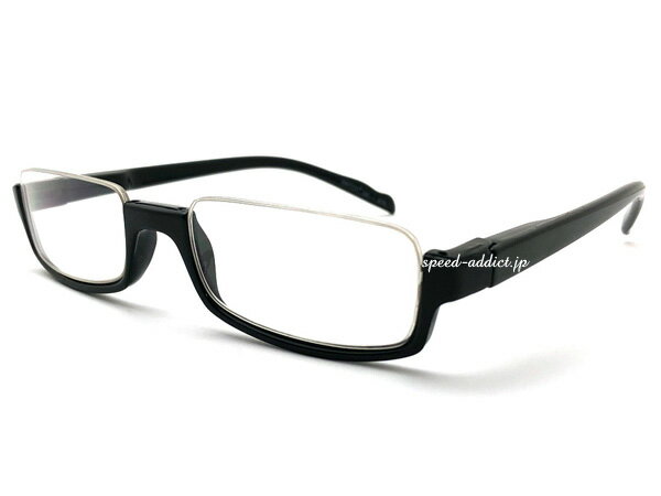 SQUARE UNDER RIM NARROW SUNGLASS（スクエアアンダーリムナローサングラス）BLACK × CLEAR ブラック黒色クリア下縁フレームハーフ逆ナイロール伊達眼鏡めがねメガネコスプセルフレーム緑間真太郎大淀西深井沙織柴田美月小泉花陽雨宮春希