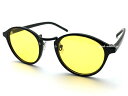 【SALE!!8/31(日)10時まで】POLARIZED BOSTON SUNGLASS(偏光ボストンサングラス)BLACK × LIGHT YELLOW 黒...