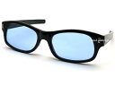 STRAIGHT TEMPLE BIKER SHADE（ストレートテンプルバイカーシェード）BLACK × LIGHT BLUE ライトブルーレンズ水色カラーレンズ青sunglassesサングラスゴーグルuv対策モーターサイクルmotorcycle黒縁黒ぶち伊達眼鏡めがねメガネ防風防塵