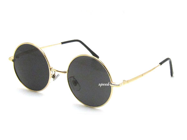 丸眼鏡 for JAPANESE SUNGLASS（ROUNDラウンドサングラスforジャパニーズ）GOLD × SMOKE 丸メガネ丸眼鏡丸めがね丸型サークルフレームアジアンフィットジャパンフィット日本人向けマストアイテムピンフレームレゲエ