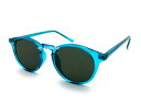 FLAT LENS BOSTON SUNGLASS（フラットレンズボストンサングラス）CLEAR BLUE × DARK GREEN クリアブルー青水色フレームダークグリーンボスリントンレトロクラシカルトラッド紫外線uvカット対策定番アイウェアダテ眼鏡だてメガネめがね