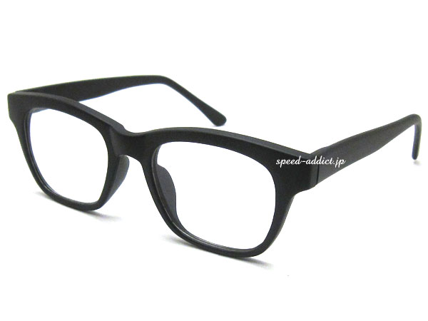 FLAT LENS WELLINGTON SUNGLASS（フラットレンズウェリントンサングラス）艶消しBLACK × CLEAR マットブラック黒縁黒ぶちフレーム伊達メガネ伊達眼鏡伊達めがねダテメガネだてめがね定番トレンド流行uvカット紫外線