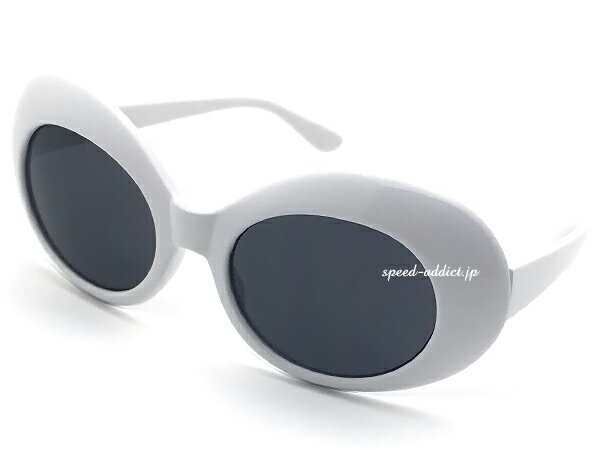 70's DESIGN OVAL SUNGLASS（70sデザインオーバルサングラス）WHITE × SMOKE 白nirvanaニルヴァーナニルバーナカートコバーンオードリーヘップバーンヘプバーンお洒落泥棒バイオレットチャーリーとチョコレート工場コスプレ平本蓮50s60s