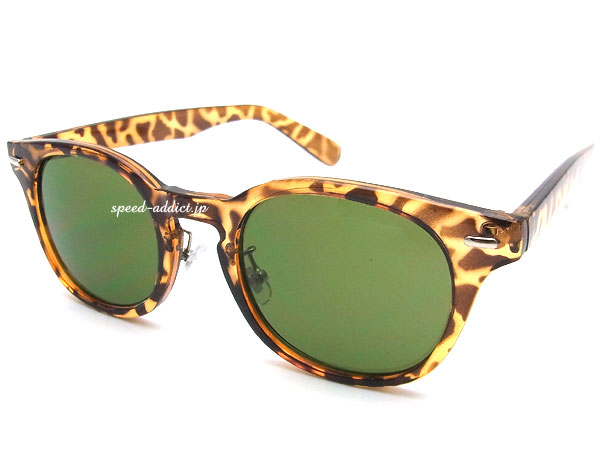 楽天SPEED ADDICT 楽天市場店50's STYLE OLD BOSTON SUNGLASS（50sスタイルオールドボストンサングラス）べっ甲 × DARK GREEN ボスリントンデミ鼈甲べっこうフレームカラーグリーンレンズ伊達メガネ眼鏡めがねユニセックス男女兼用トレンド