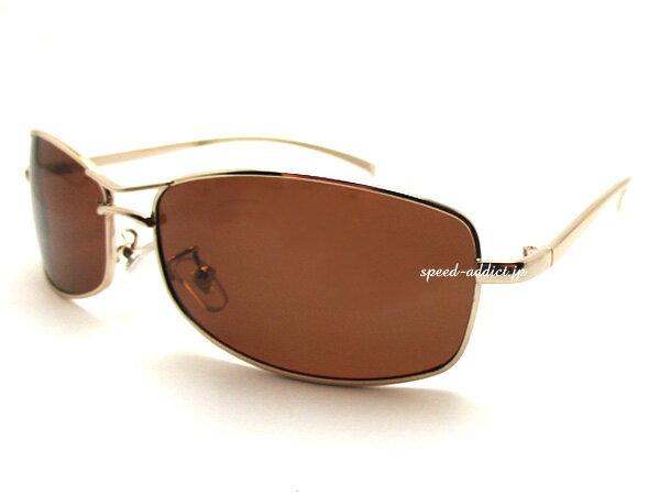 POLARIZED METAL NARROW SUNGLASS（偏光メタルナローサングラス）GOLD × 偏光BROWN ゴールド金色ブラウン茶偏光レンズアウトドア海ドライブ自転車運転ゴルフ釣りフィッシングマラソンジョギング登山西日対策運転