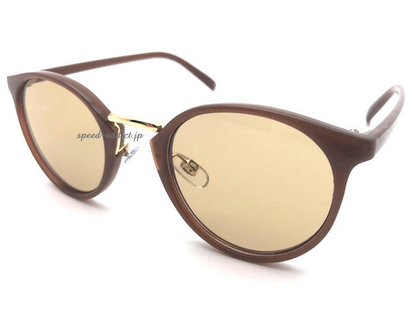 車用サングラス GOLD BRIDGE BOSTON SUNGLASS（ゴールドブリッジボストンサングラス）BROWN CLEAR × LIGHT BROWN ブラウンクリアライトブラウンライトカラークリアフレーム透明丸型クラシックレトロドライブキャンプ運転紫外線カットメンズレディース