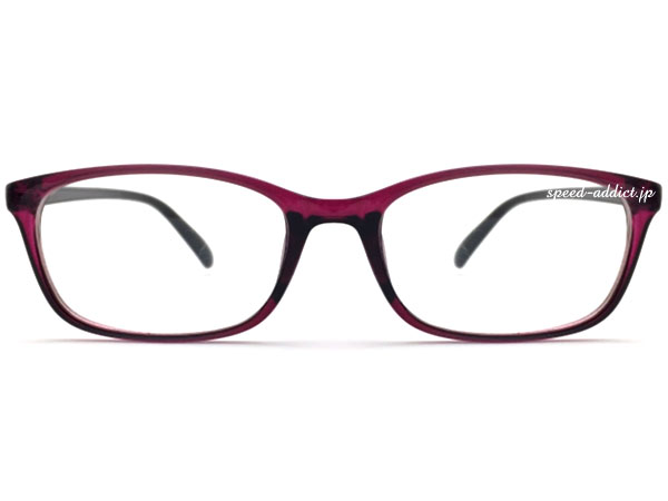 SQUARE NARROW WELLINGTON SUNGLASS（スクエアナローウェリントンサングラス）PURPLE/DARK PURPLE × CLEAR ダークパープル紫クリアレンズ伊達眼鏡ダテメガネだてめがね四角横長シェープセルフレームuvカット紫外線カットユニセックス