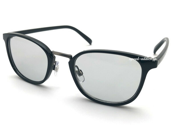 車用サングラス CLASSIC METAL BRIDGE BOSTON SUNGLASS（クラシックメタルブリッジボストンサングラス）BLACK × LIGHT SMOKE ブラックライトスモーク黒縁眼鏡クラシカルメタルコンビネーションメタコン小ぶり運転ドライブメンズレディース紫外線カット