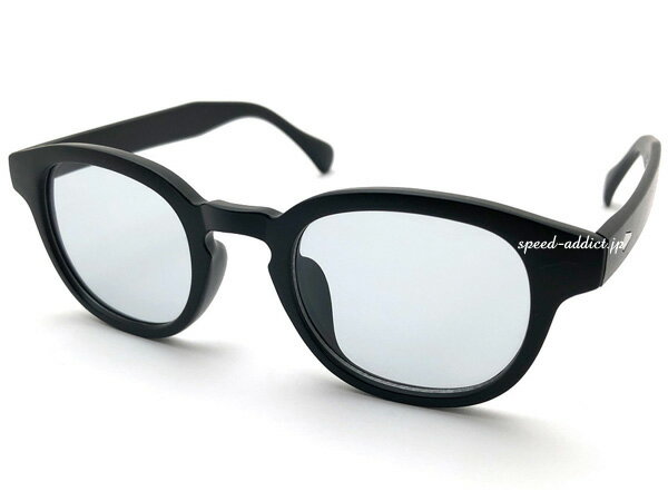 KEYHOLE BRIDGE BOSLLINGTON SUNGLASS（キーホールブリッジボスリントンサングラス）艶消しBLACK × LIGHT SMOKE マット黒ぶちライトカラースモークトレンド伊達めがねウェリントン小ぶり小顔効果キャンプアウトドア男女兼用紫外線対策