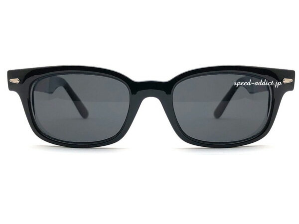 CLASSIC SQUARE NARROW WELLINGTON SUNGLASS（クラシックスクエアナローウェリントンサングラス）BLACK × SMOKE + メガネケース BLACK ブラックスモーク黒縁メガネ伊達メガネスタンダードベーシックカジュアルシンプル紫外線対策