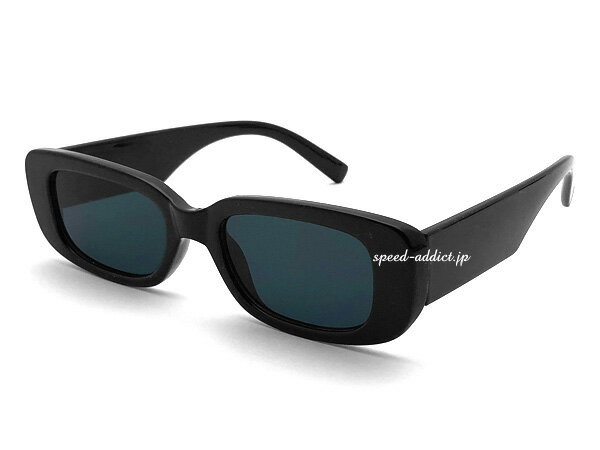 CHICANO SQUARE NARROW SUNGLASS（チカーノスクエアナローサングラス）BLACK × SMOKE ブラックスモークレンズローク調ローライダーヒップホップストリートファッションスケートギャングスターハーレーアメリカメンズレディースuvカット