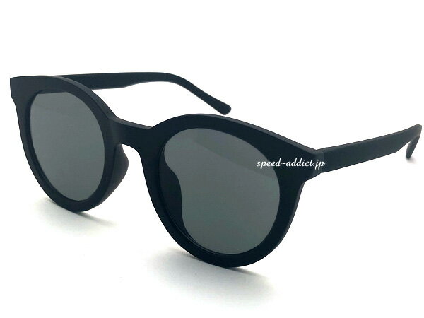 BOSTON RUBBER FRAME SUNGLASS（ボストンラバーフレームサングラス）艶消しBLACK × SMOKE ブラックマットコーティングスモークカラーレンズ黒縁眼鏡ダテメガネカジュアルストリートスポーツサマー海水浴ドライブユニセックスuvカット