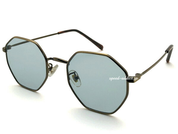 OCTAGON SUNGLASS（オクタゴンサングラス）BRONZE × LIGHT SMOKE ブロンズライトカラースモークレンズ多角形メタルフレーム八角形オクタゴン型細渕軽量めがねアイウェアトレンド運転旅行小顔効果男女兼用ジャパンフィットオシャレ眼鏡