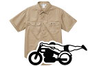 WORK SHIRT S/S スピードアディクト（ワークシャツ半袖SPEED ADDICT）BEIGE ベージュ刺繍ワッペンワンポイントdickiesディッキーズベンデイビスlevi'sリーバイスralph lauren rrl英車英国車旧車クラシックカーオープンカー50s