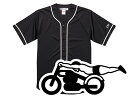 袖スピードアディクト BASEBALL SHIRT（袖SPEED ADDICTベースボールシャツ）BLACK 黒ブラックホワイトソックスwhite soxメジャーリーグ野球半袖シャツ刺繍ワッペンワンポイント世界最速のインディアン開襟シャツアメリカusaアメカジ古着